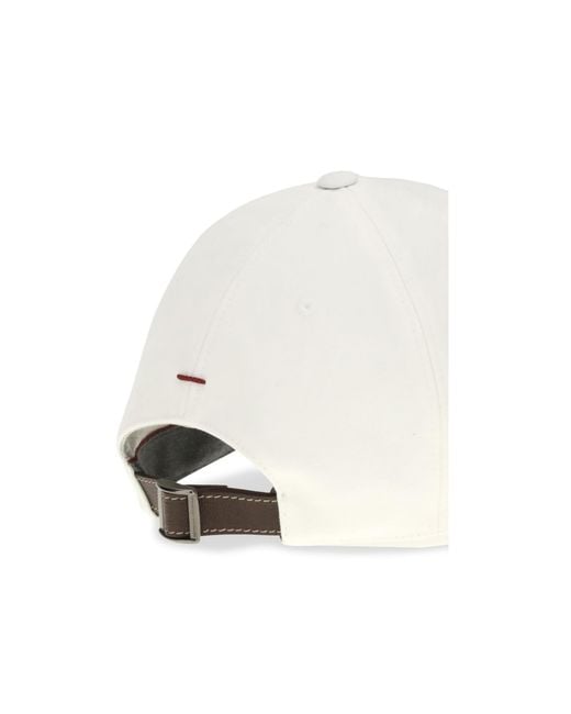 Brunello Cucinelli White Logo-Embroidered Baseball Hat for men