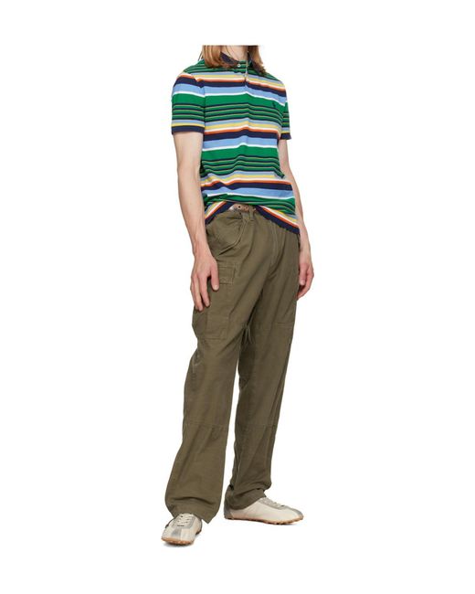 Polo Ralph Lauren Green Striped Polo Shirt for men