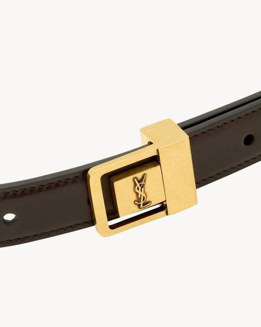 Saint Laurent White La 66 Thin Belt