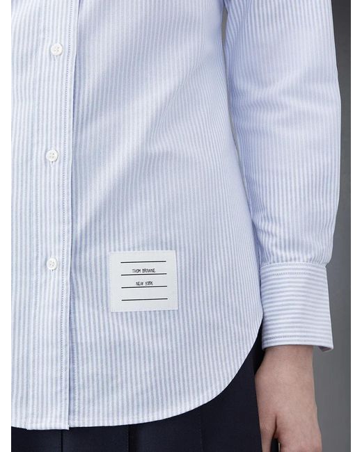 Thom Browne White 4-Bar Striped Shirt