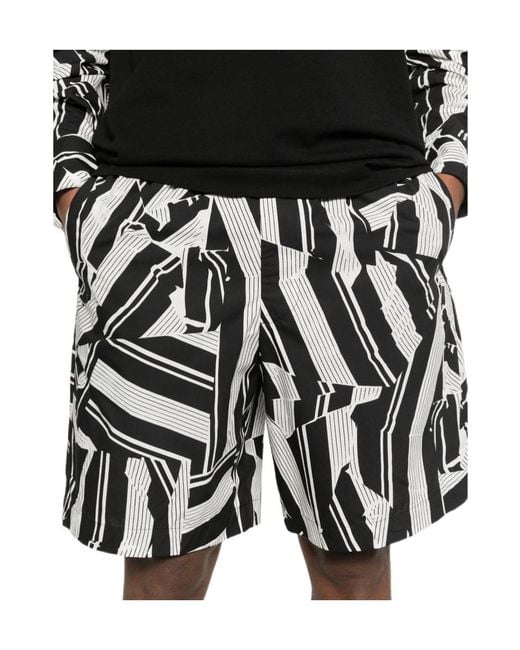 Dries Van Noten Black Patterned Shorts for men