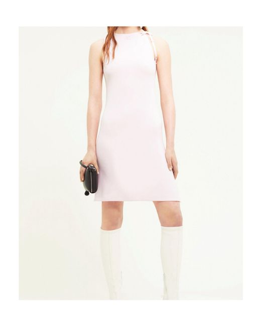 Courreges Pink Twist-Strap Fitted Minidress
