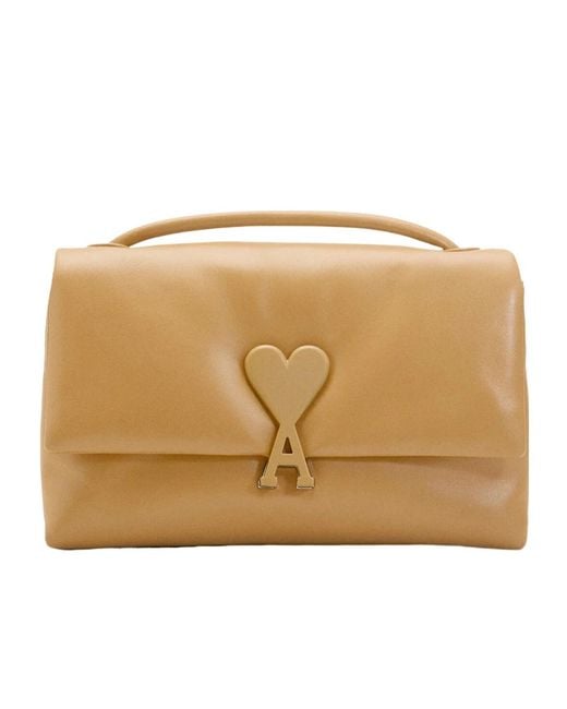 AMI Natural Voulez-Vous Heart-Embellishment Tote Bag for men