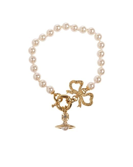 Vivienne Westwood Metallic Rigoberta Pearl Bracelet