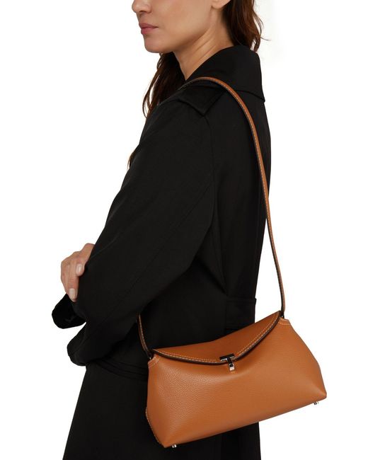 Totême Brown T-Lock Logo Shoulder Bag
