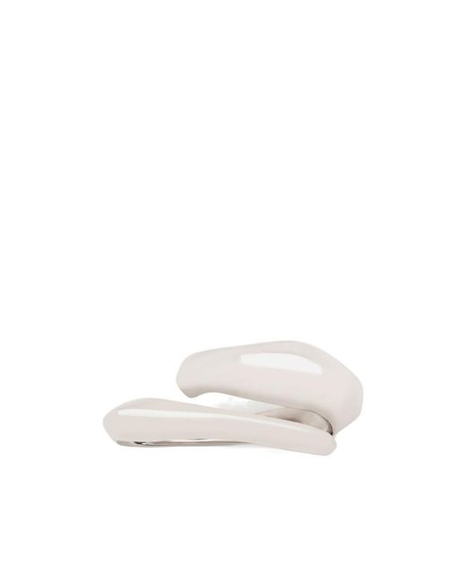 McQueen White Asymmetric-Design Slip-On Ring