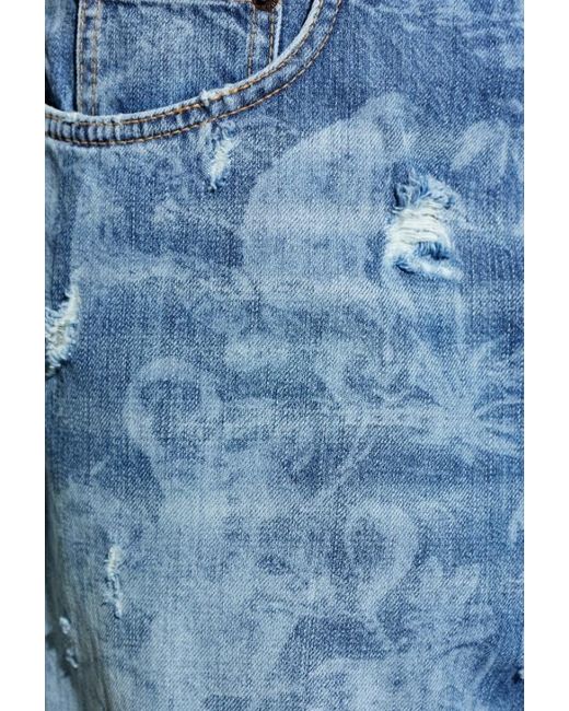 DSquared² Blue Distressed Baggy Jeans for men