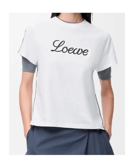 Loewe White T-Shirt With Logo