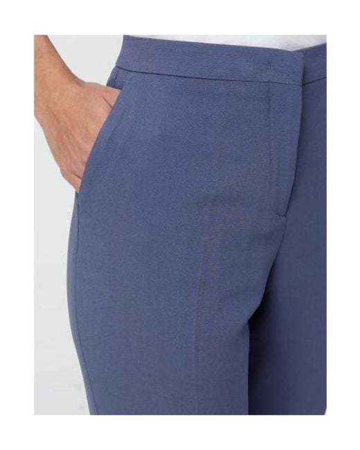 Etro Blue Mid-Rise Tailored Cady Cigarette Trousers