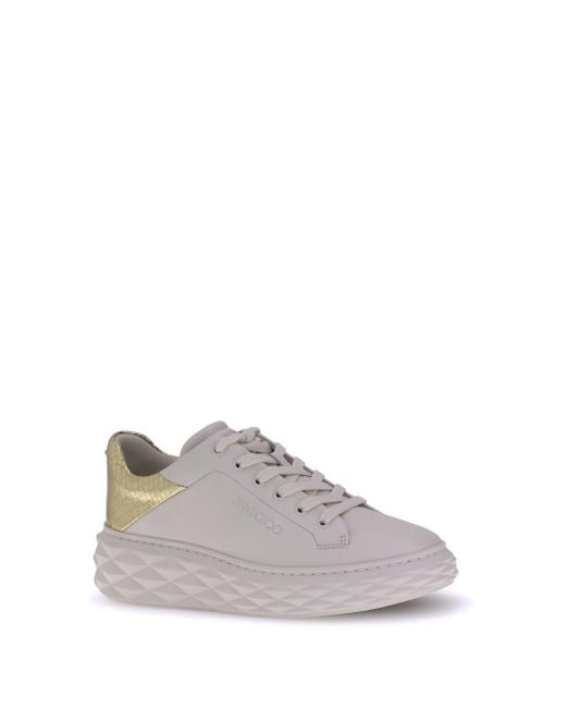 Jimmy Choo Gray Round Toe Lace-Up Sneakers