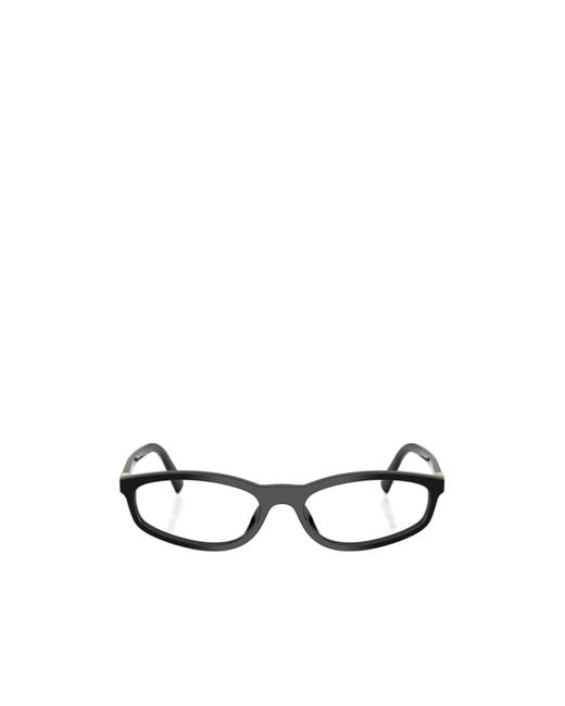 Miu Miu White Eyewear Oval Frame Glasses