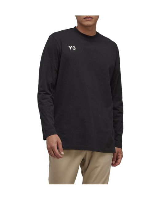 Y-3 Black Logo-Print Long-Sleeve T-Shirt for men