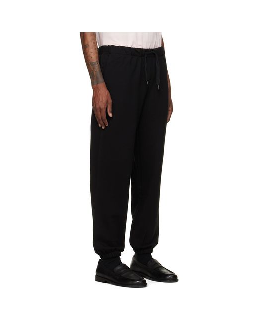 Boss Black Drawstring Elasticated-Cuff Track Pants for men