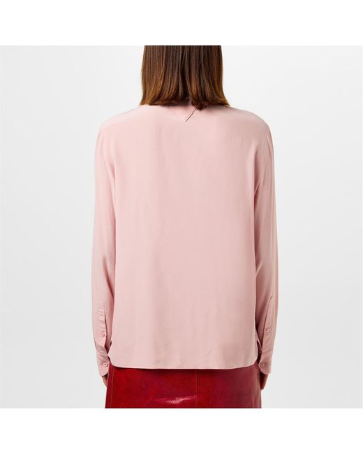 Prada Pink Neck Tie Blouse
