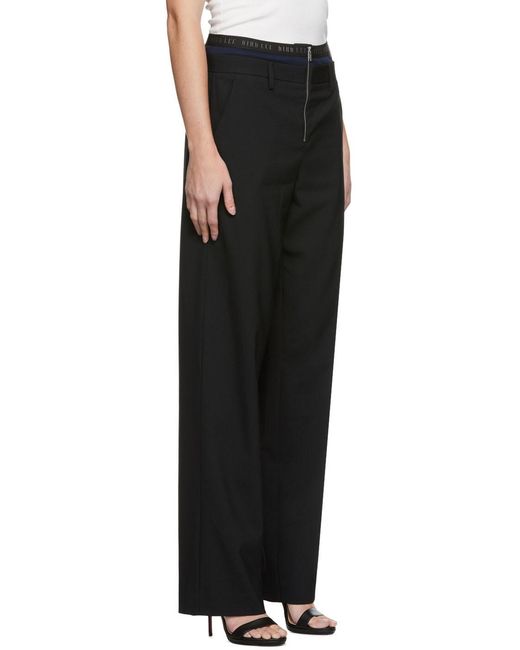 Dion Lee Black Logo High-Rise Casual Pants