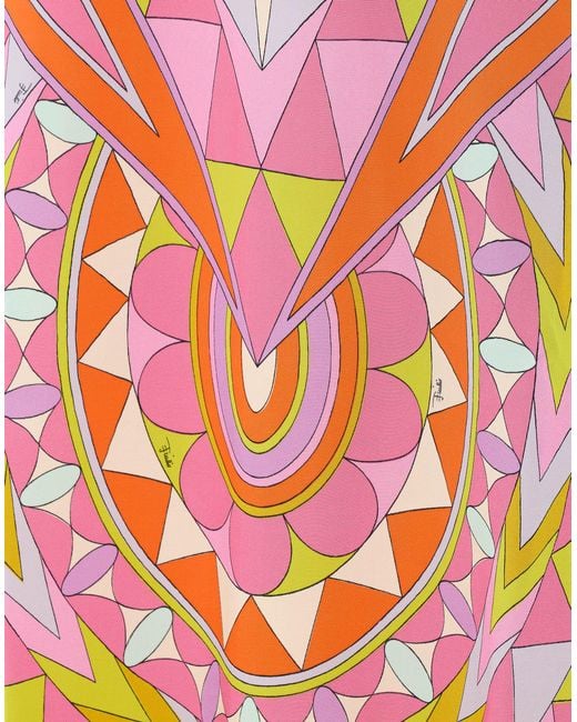 Emilio Pucci White Pucci Geometric Printed Midi Skirt