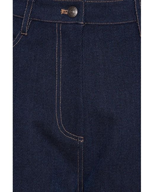 ROTATE BIRGER CHRISTENSEN Blue Straight-Leg Cotton-Blend Jeans