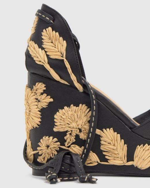 Castaner Metallic Castañer Carmela Embroidered Wedge Heeled Sandals