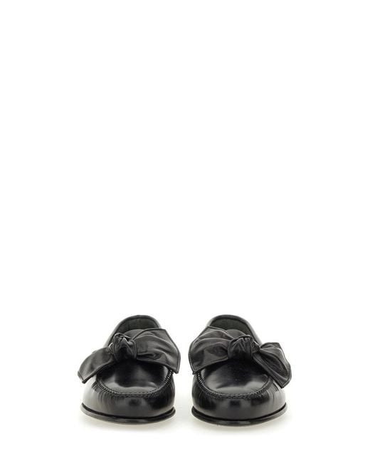 Hereu Black Bow Detail Slip-On Loafers