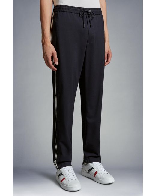 Moncler Blue Gabardine Jogging Trousers for men