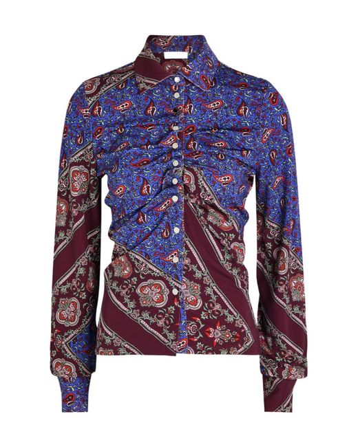 Rabanne Blue Printed Stretch-Jersey Shirt