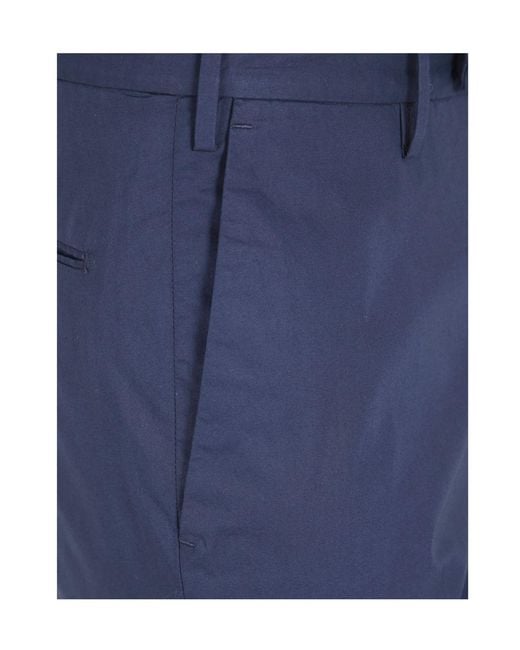 Incotex Blue Poplin Trousers for men