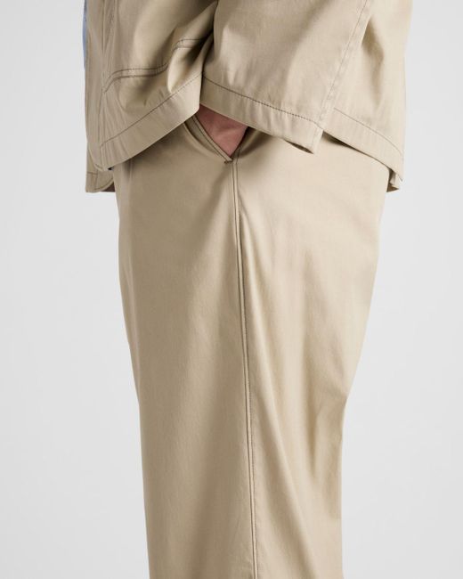 Prada Natural Stretch Poplin Pants for men