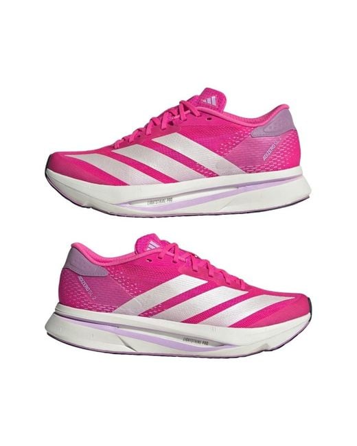 Adidas Pink Adizero Sl2 Lace-Up Sneakers