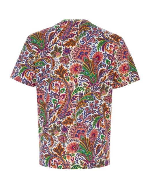 Etro White Paisley Printed Short-Sleeved T-Shirt for men