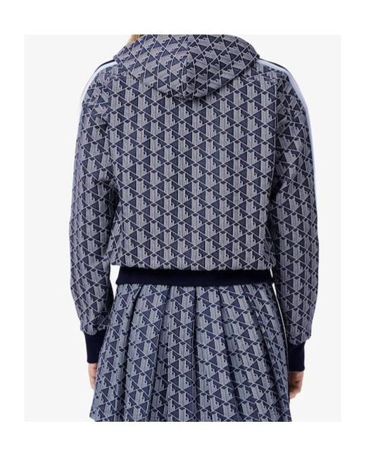 Lacoste Blue Jacquard Monogram Hoodie
