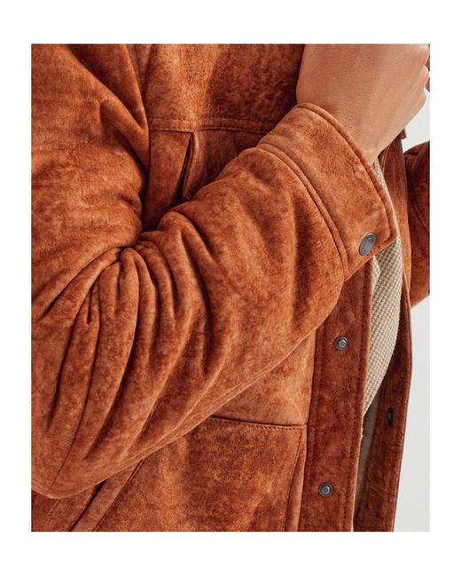 Brunello Cucinelli Brown Shearling-Collar Jacket for men