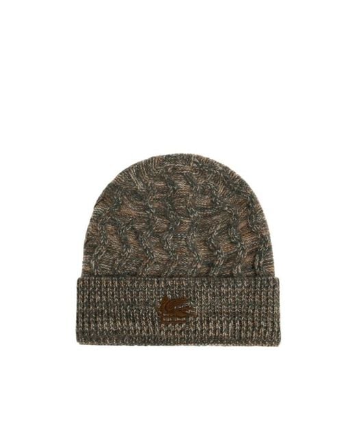 Etro Green Knitted Hat for men