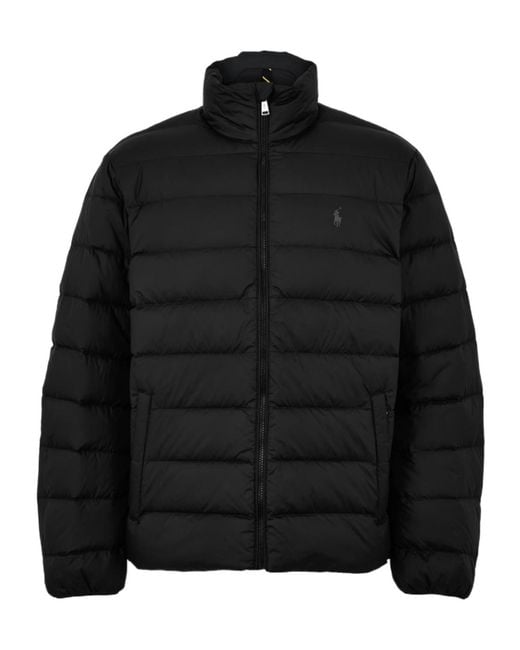 Polo Ralph Lauren Black Logo Quilted Down Jacket for men