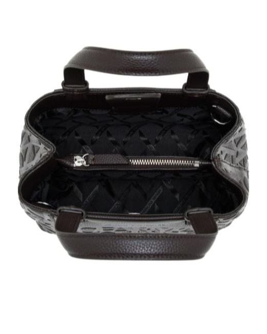 ARMANI EXCHANGE Black Tote Shopping Bag With Coated Belts