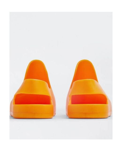 Bottega Veneta Orange Puddle Rubber Sandals