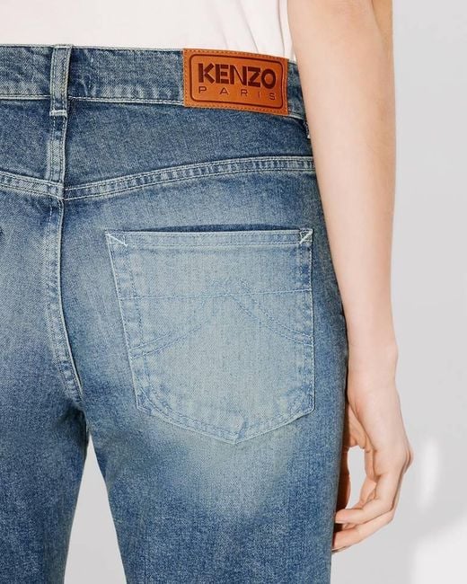 KENZO Blue Bara Cropped Denim Jeans