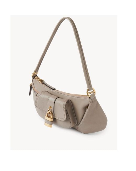 Chloé Gray Chloé The 99 Lock Detailed Shoulder Bag