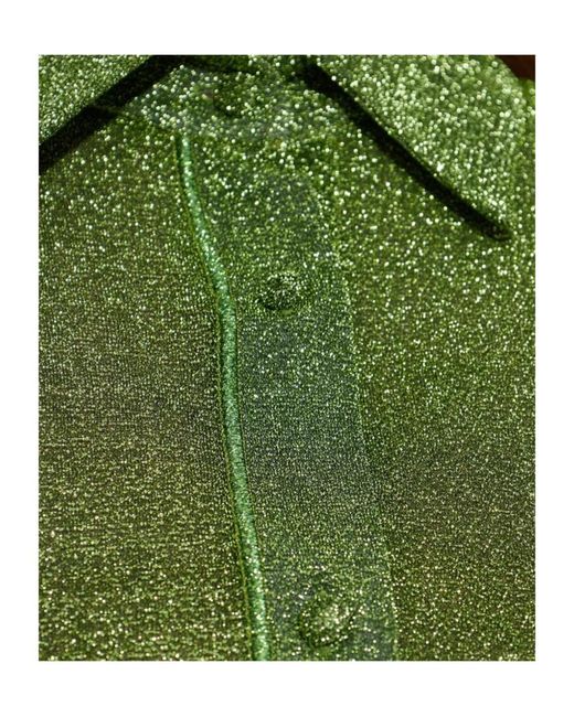 Oseree Green Oséree Lurex Oversized Shirt