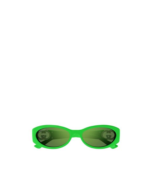 Gucci Green Eyewear Oval Frame Sunglasses