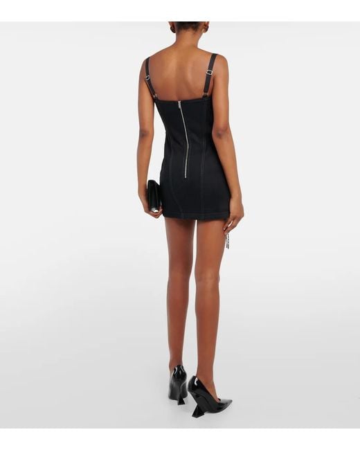 Dion Lee Black Tie-Dye Mini Dress