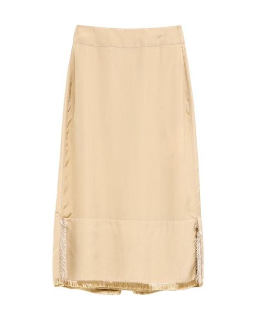 Bottega Veneta Natural Slit Midi Skirt