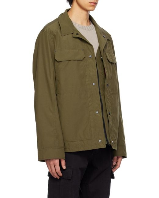 Canada Goose Green Burnaby Logo Patch Buttoned Jacket for men