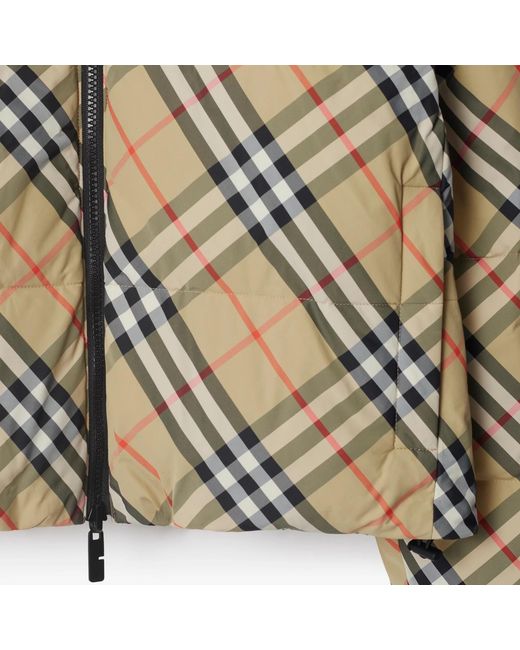 Burberry Metallic Reversible Checked Zipped Puffer Jacket