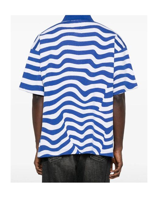 Napapijri Blue Striped Polo Shirt for men