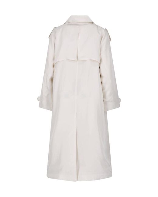 Frankie Shop White Double-Breasted Trench Coat