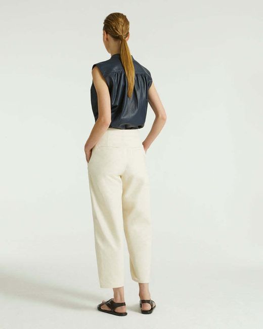 Yves Salomon Natural High-Waist Tapered Trousers