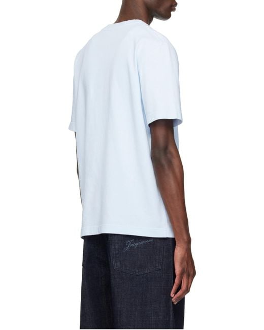 Jacquemus Blue Logo Patch Crewneck T-Shirt for men