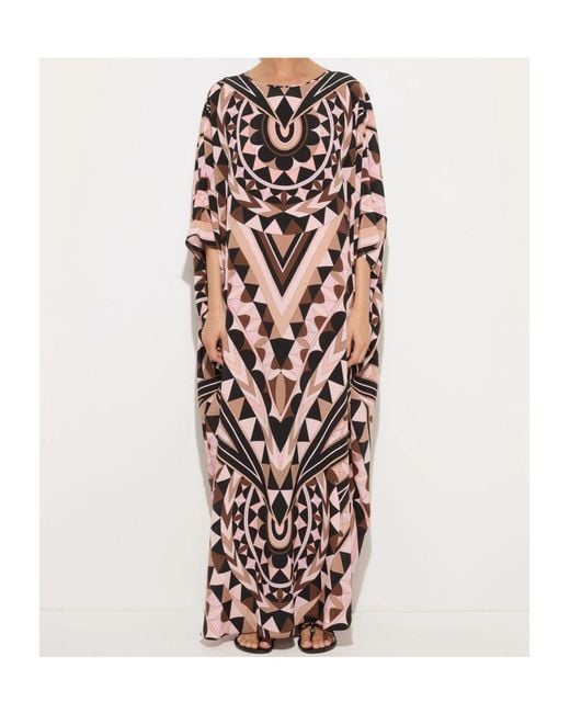 Emilio Pucci White Pucci Geometric Print Kaftan Coat