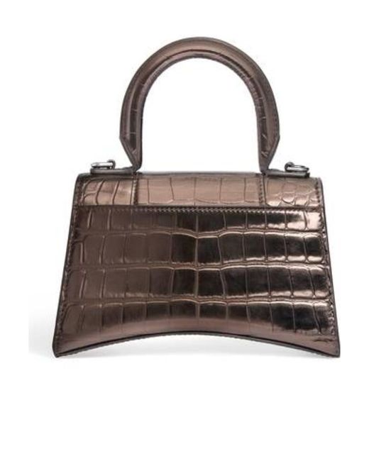 Balenciaga Black Croc-Embossed Xs Tote Bag