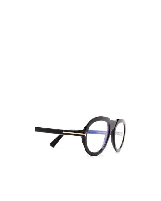 Tom Ford White Eyewear Aviator Frame Straight Arm Glasses for men